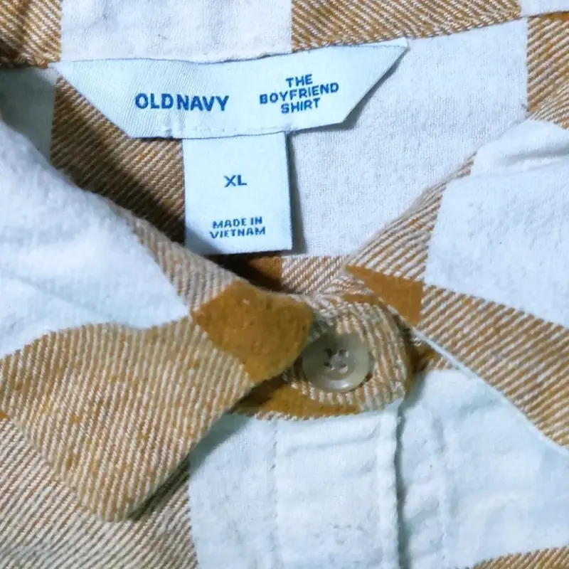 Camisa a cuadros naranjo madera y blanca - 3