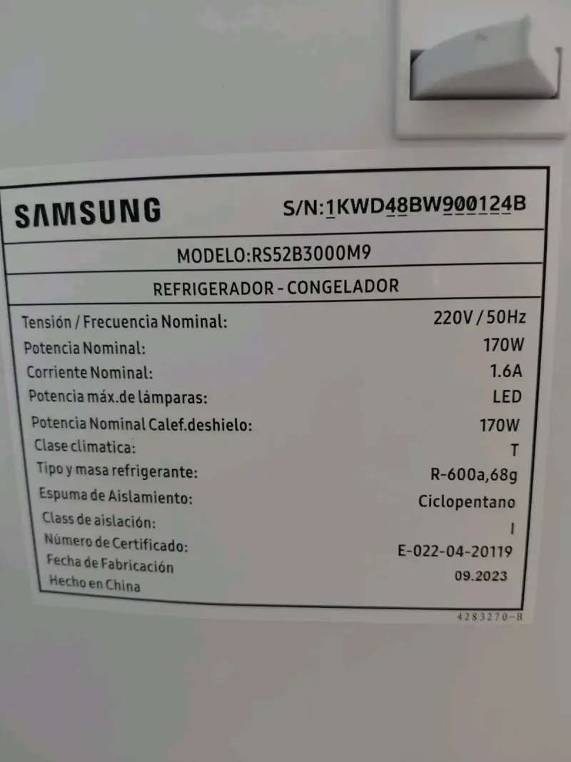 Refrigerador Samsung RS52B3000M9 - 1