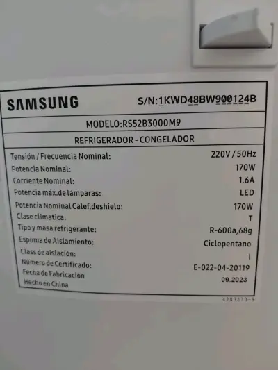 Refrigerador Samsung RS52B3000M9 - miniatura 1