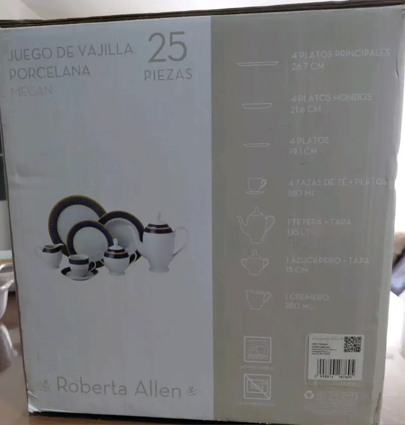 Juego de vajilla porcelana 25 piezas - 1
