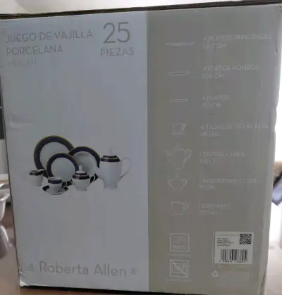 Juego de vajilla porcelana 25 piezas - miniatura 1