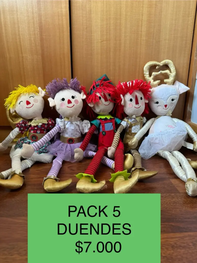 Pack de 5 muñecos duendes