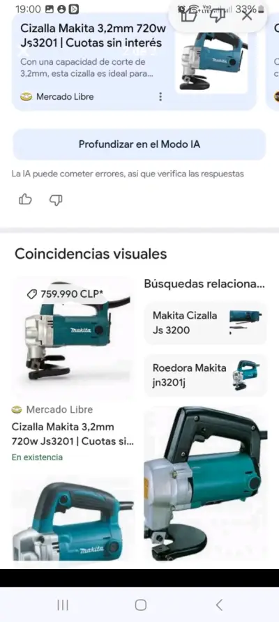Zisaya  eléctrico Makita usado - miniatura 3