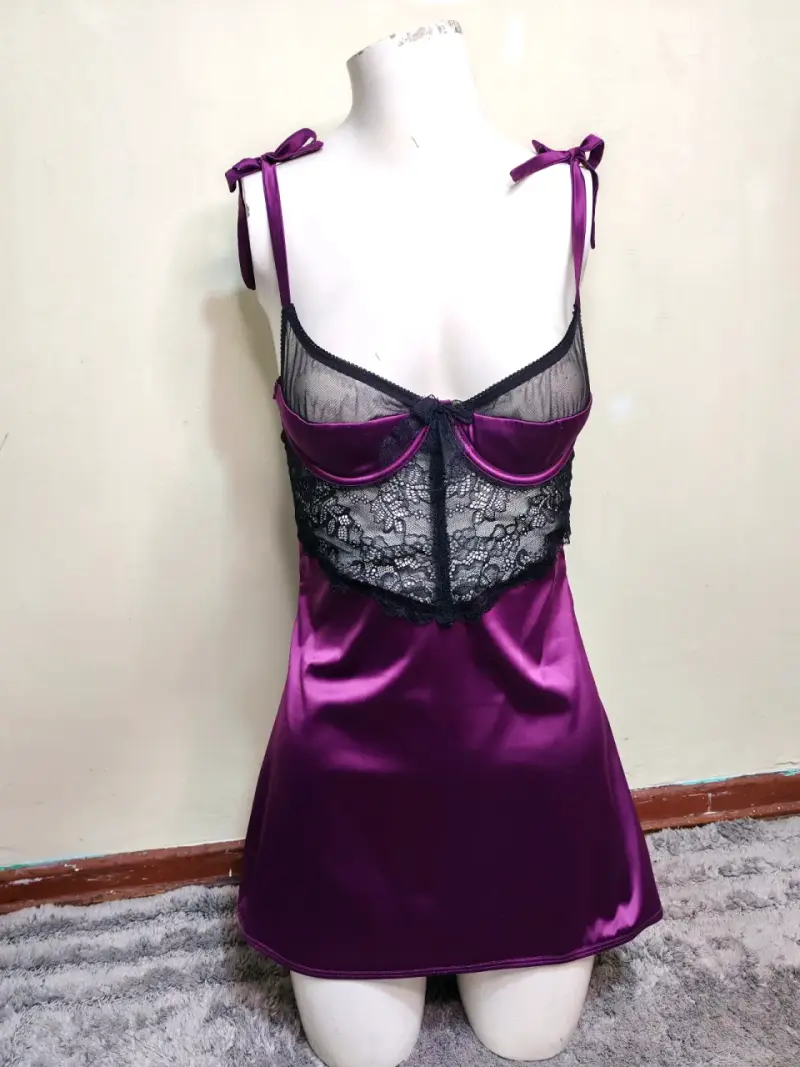 Babydolls satinado morado - 1