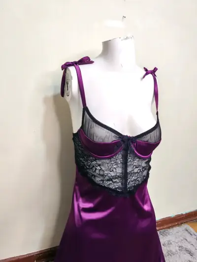 Babydolls satinado morado - miniatura 2