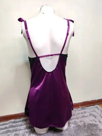 Babydolls satinado morado - miniatura 5