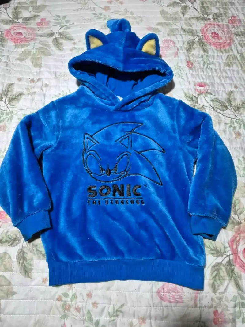 Polerón azul de Sonic para niños - 1