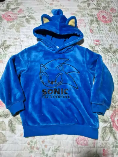Polerón azul de Sonic para niños - miniatura 2