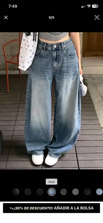 Jeans anchos azul - miniatura 1