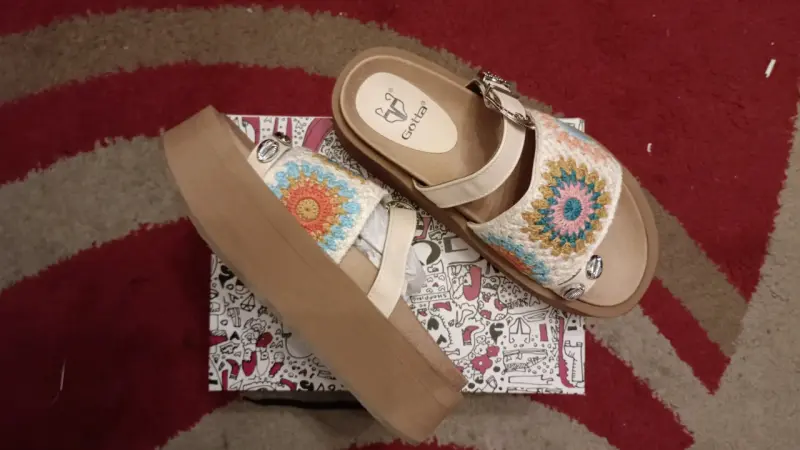 Sandalias crochet plataforma