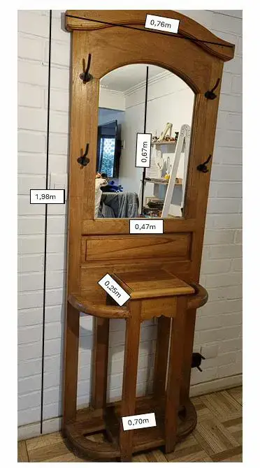 Espejo recibidor de madera - miniatura 2