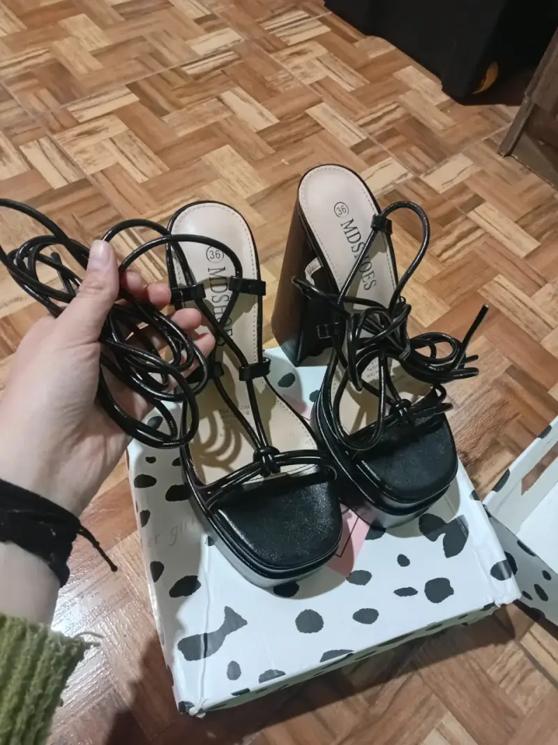 Sandalias negras taco alto MD Shoes - 1