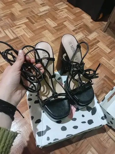 Sandalias negras taco alto MD Shoes - miniatura 1
