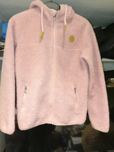 Chaqueta lana rosada con capucha - miniatura 2