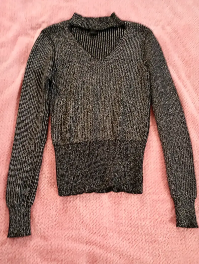 Suéter negro y gris de lana Mossimo - 2