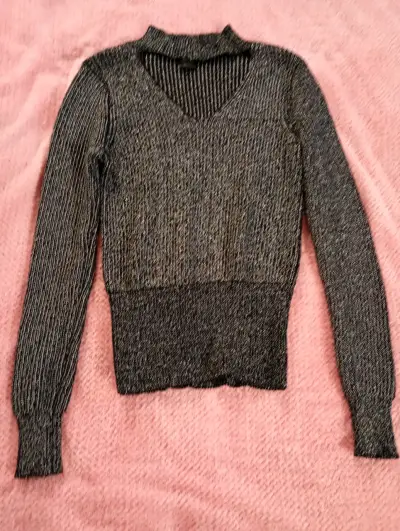 Suéter negro y gris de lana Mossimo - miniatura 2