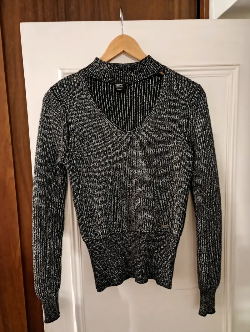 Suéter negro y gris de lana Mossimo - 3