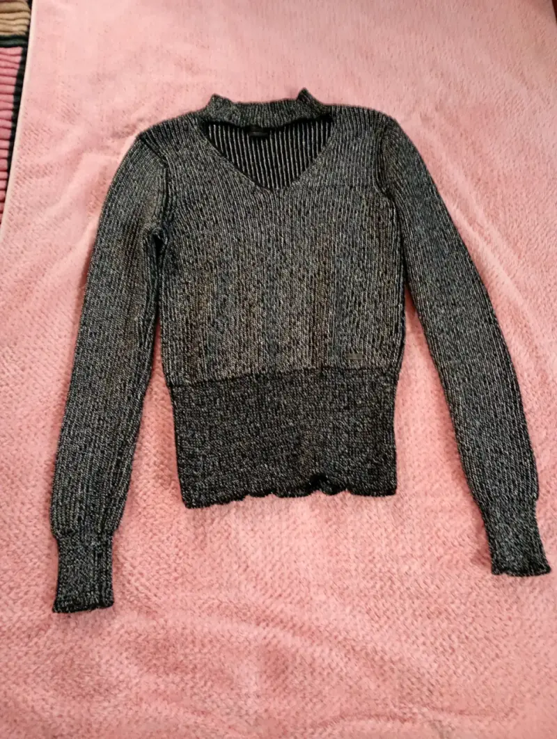 Suéter negro y gris de lana Mossimo - 4