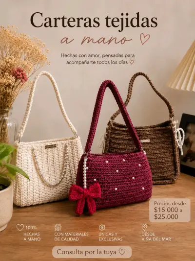 Cartera tejida a mano - miniatura 1