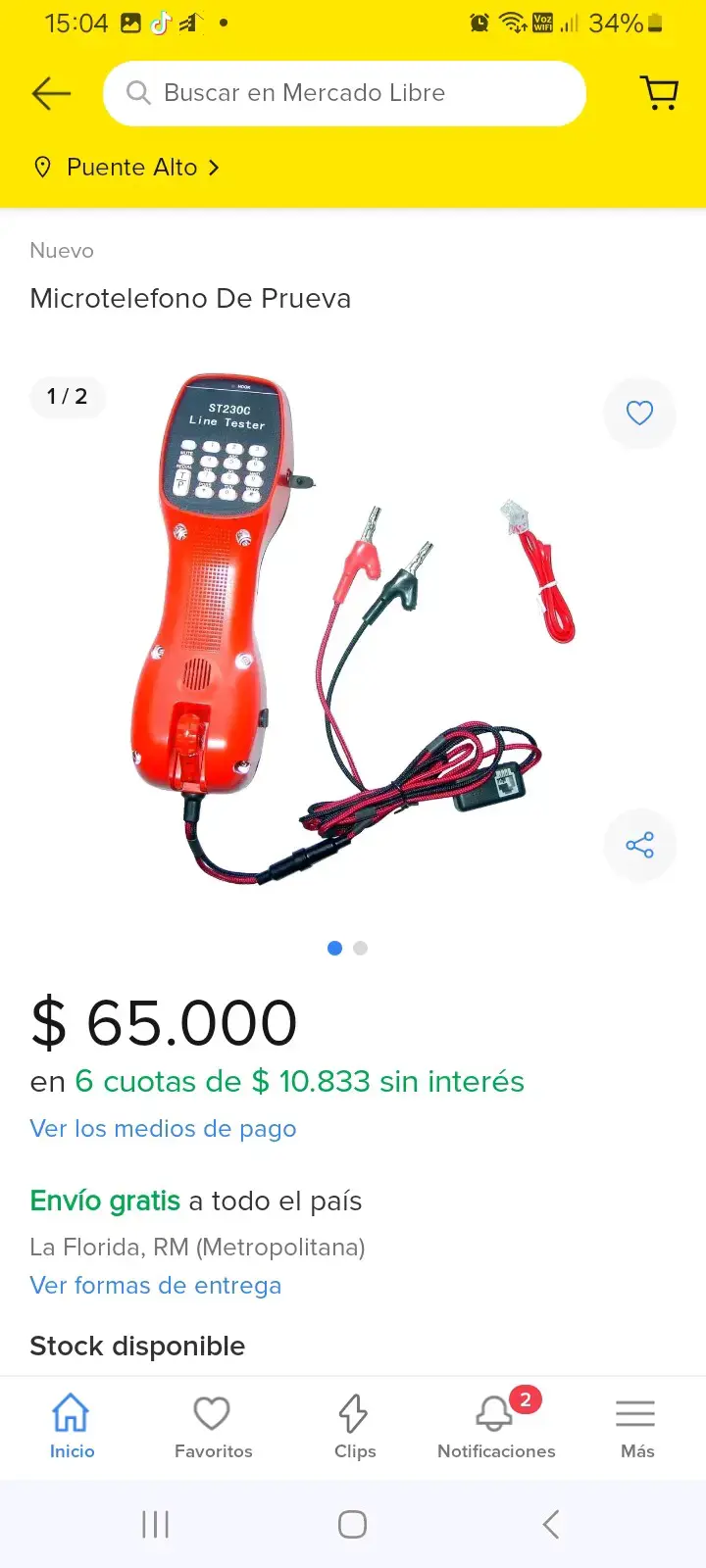 Microteléfono para pruebas ST230C