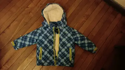 Parka invierno infantil a cuadros - miniatura 1