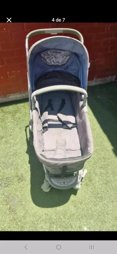 Coche de bebé 2 en 1 gris - miniatura 3