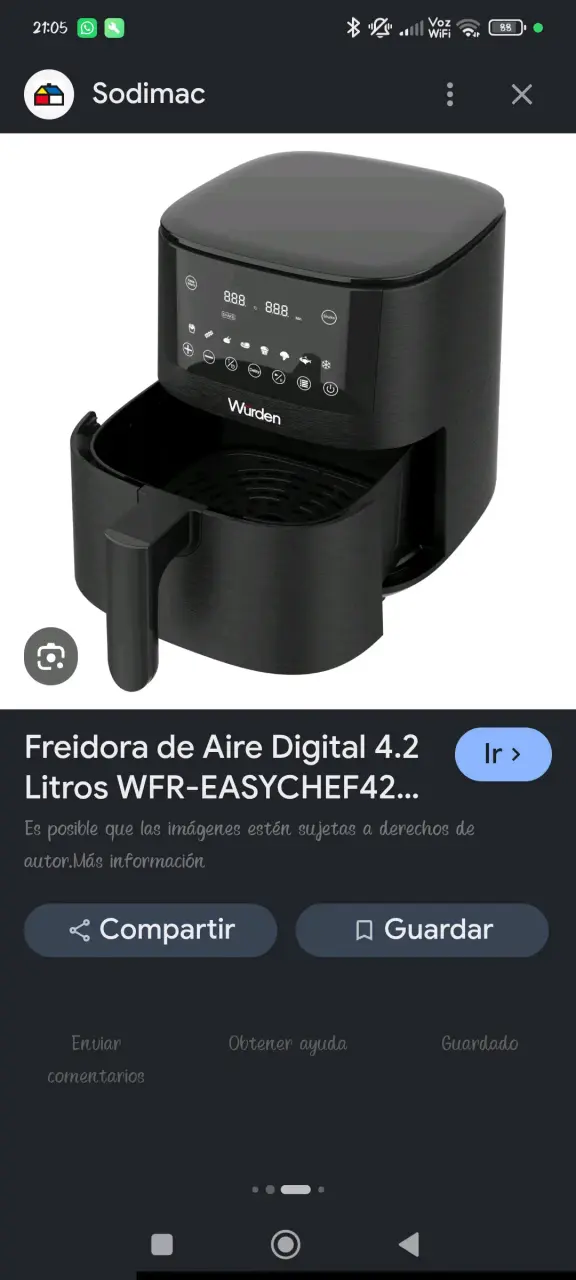 Freidora de aire digital 4.2L