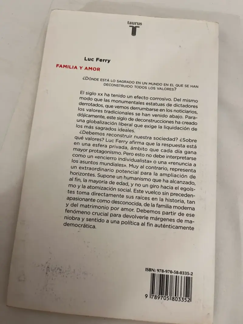 Libro 'Familia y amor' de Luc Ferry - 2