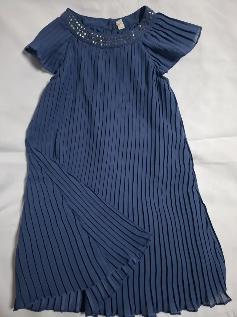 Conjunto blusa y falda azul y rosa - 2