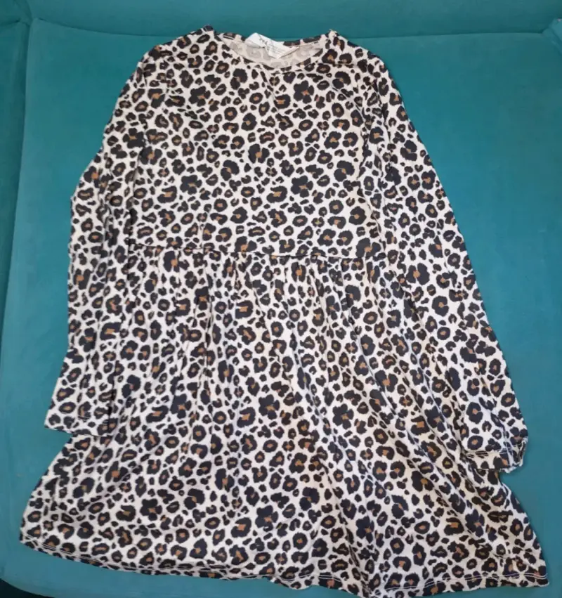 Vestido leopard print manga larga