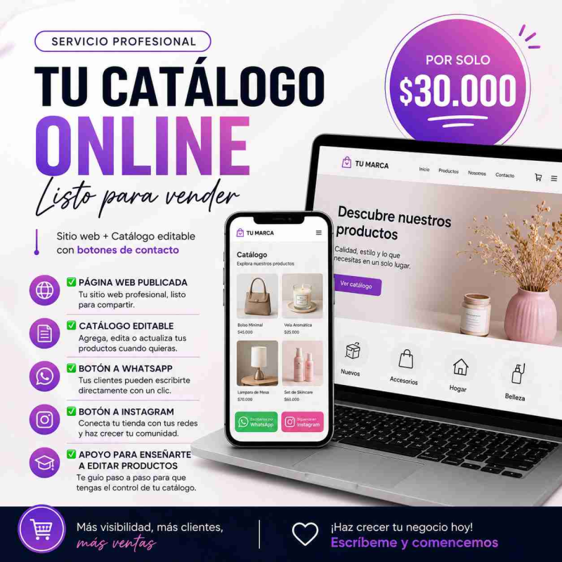 Diseño de Catálogo Digital y Página Web para Pymes