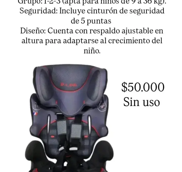 Silla de auto para niño nueva - 1
