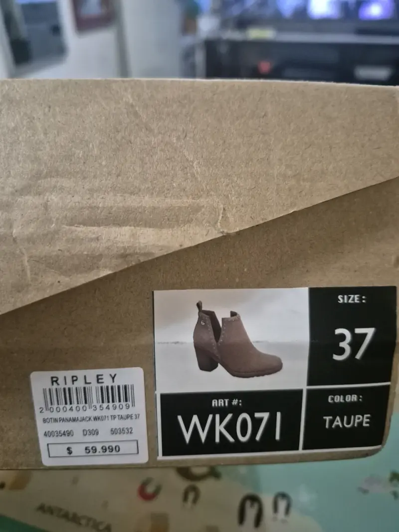 Botines tacón beige con tachas - 3