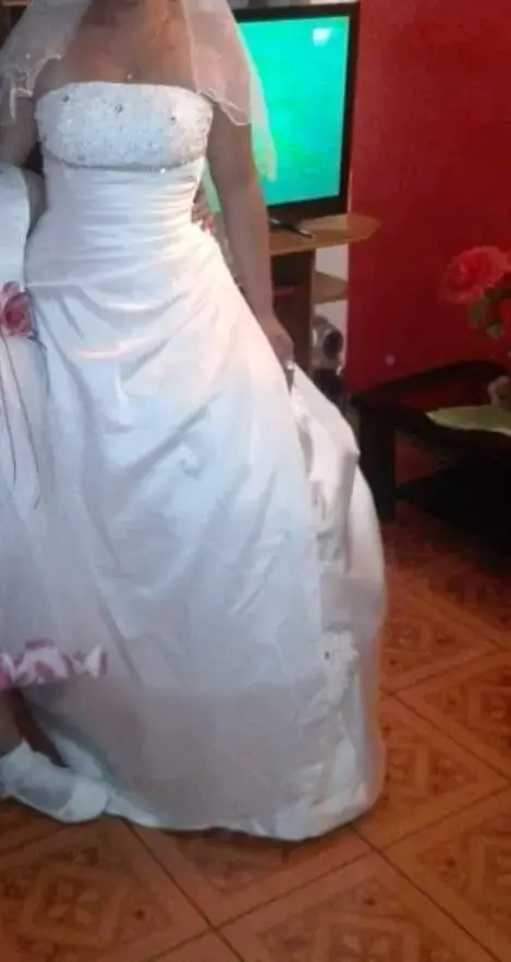 Vestido de novia blanco clásico - 1