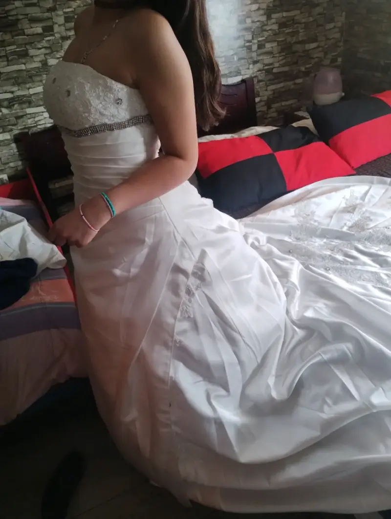 Vestido de novia blanco clásico - 3