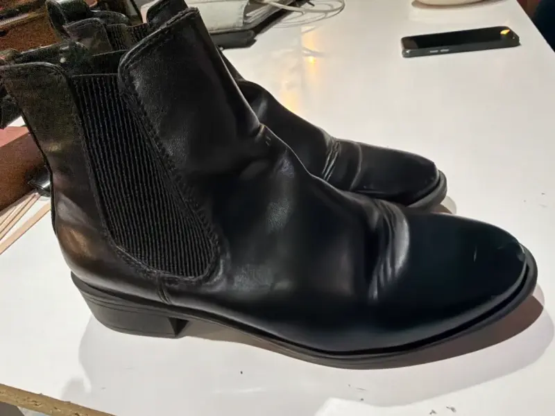 Botines de cuero negro - 1
