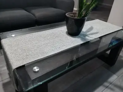 Mesa de centro vidrio y madera - miniatura 2