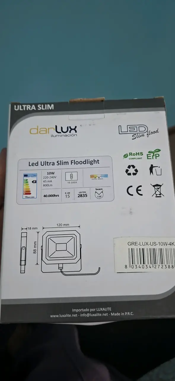 Luz LED 10W IP65 gris - 2