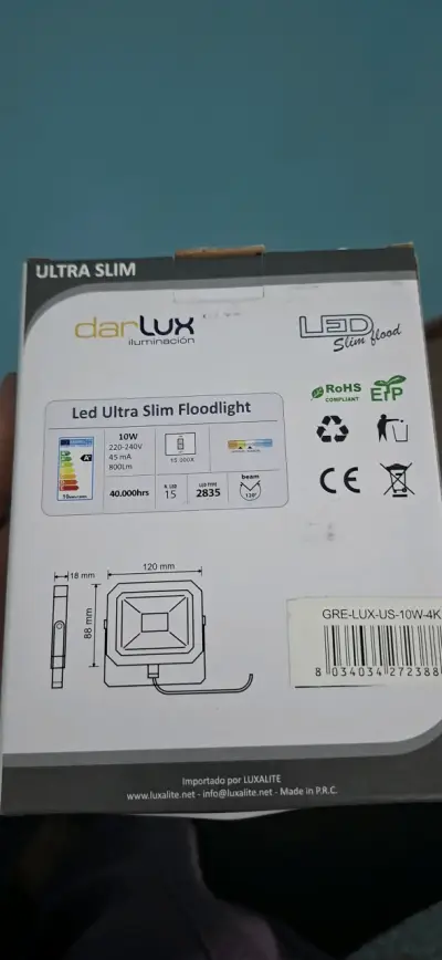 Luz LED 10W IP65 gris - miniatura 2