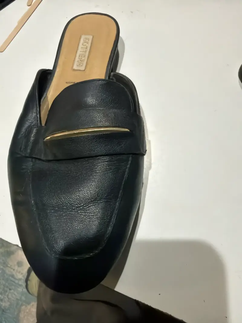 Mocasines negros de cuero - 1