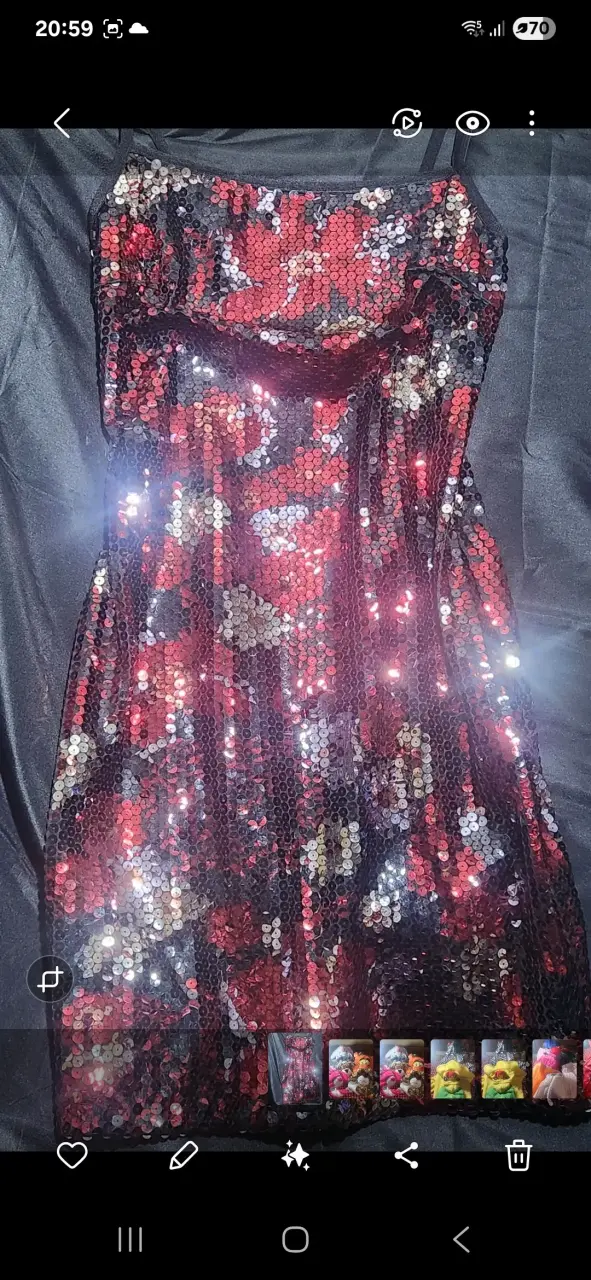 Vestido de noche con brillo negro - 3