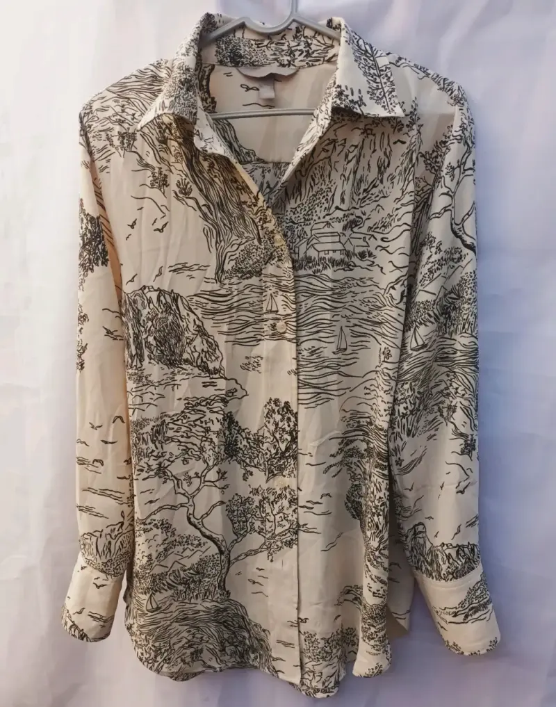 Camisa estampada beige