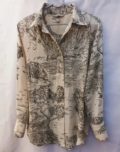 Camisa estampada beige - miniatura 1