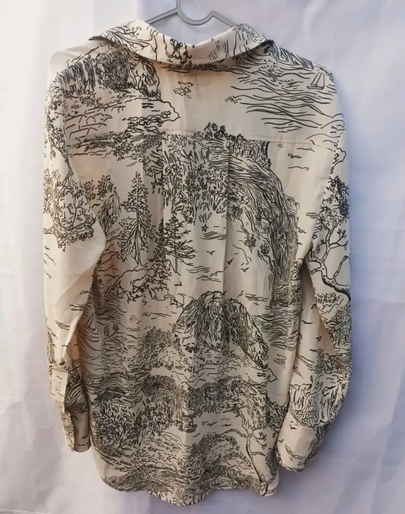 Camisa estampada beige - 3
