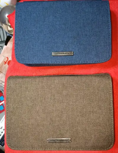 Carteras Jantaminiau Azul y Marrón - miniatura 1