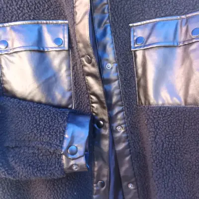 Chaqueta negra FSP de lana con cuerina - miniatura 4