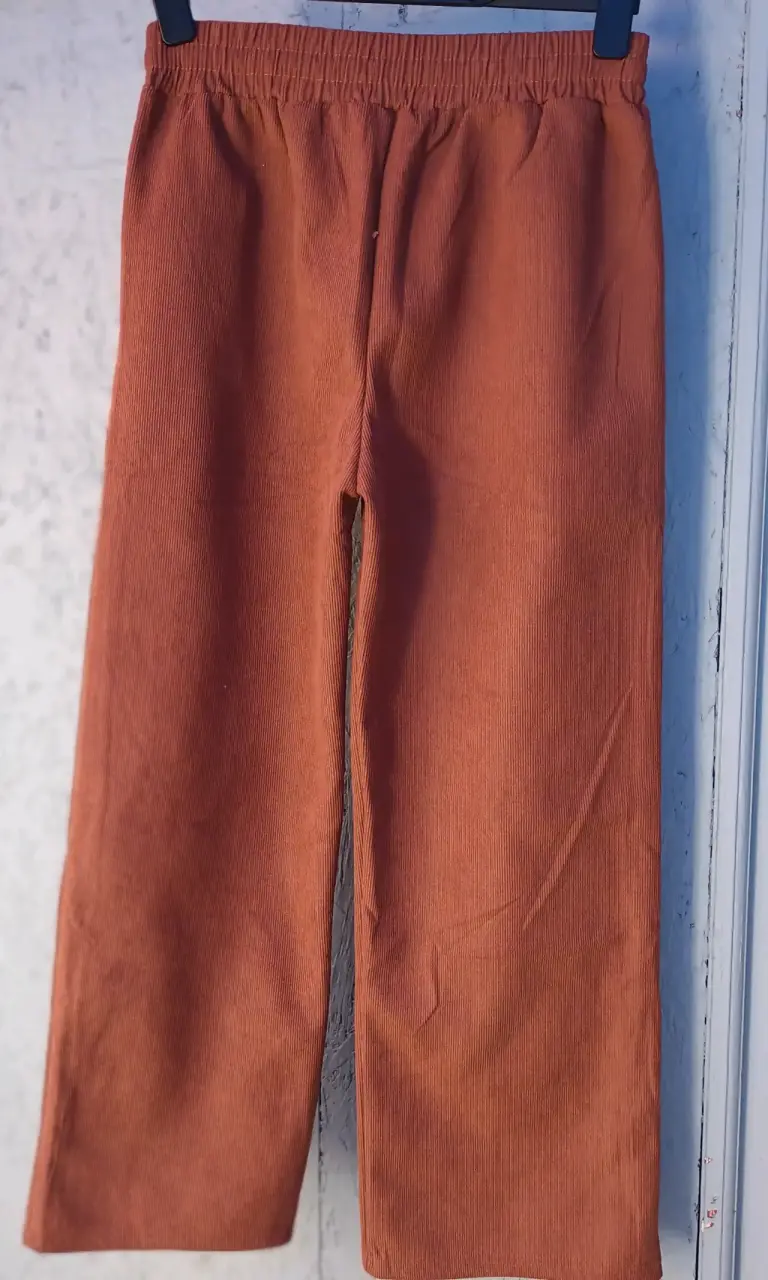 Pantalones cotelé anaranjados  mujer - 2
