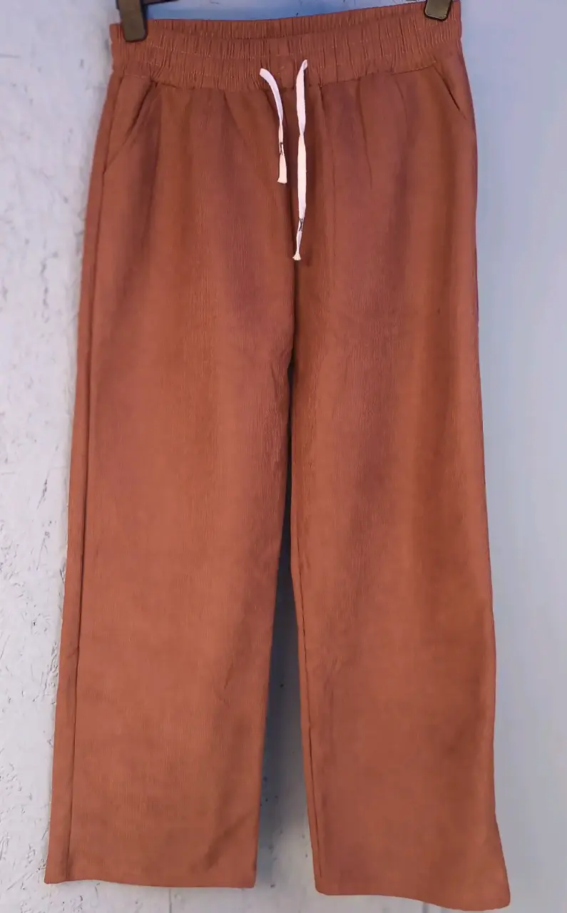 Pantalones cotelé anaranjados  mujer - 4