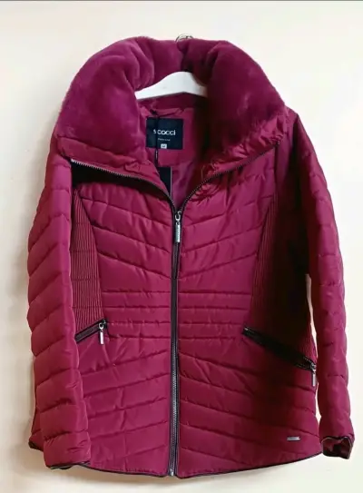Chaqueta burdeos con cierre - miniatura 1