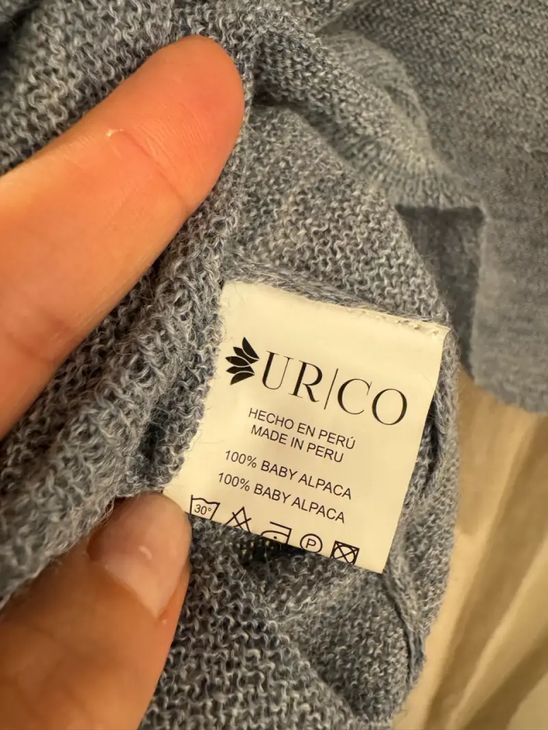 Sweater celeste Urco 100% baby Alpaca - 4